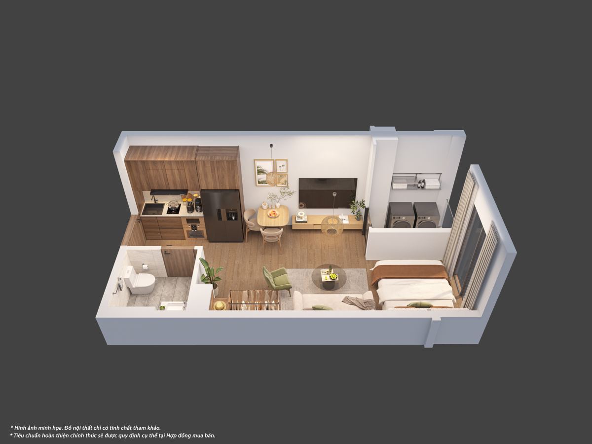 Phối cảnh 3D căn studio