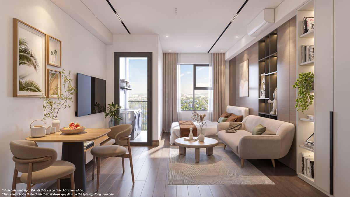 Phối cảnh gợi ý nội thất căn studio